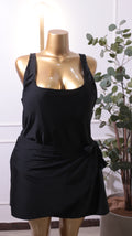 Black Side-Tie Swim Dress