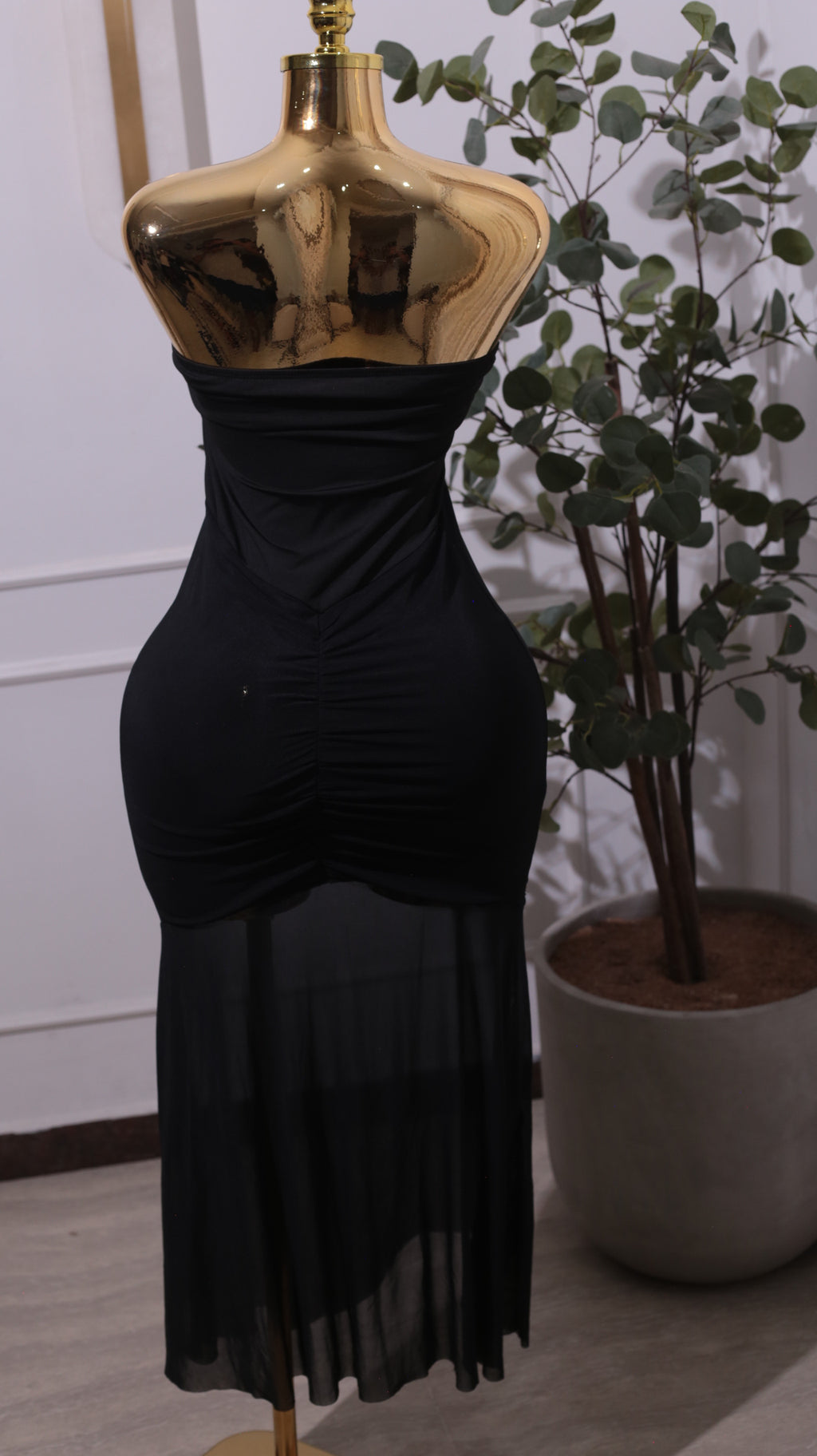 Black Strapless Maxi Dress