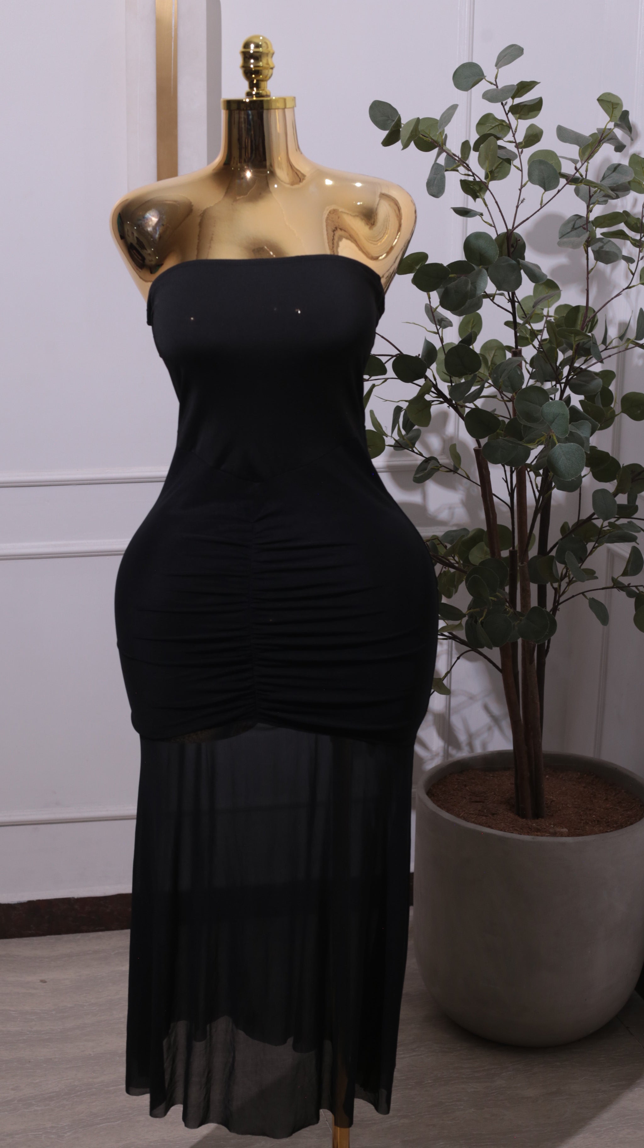 Black Strapless Maxi Dress