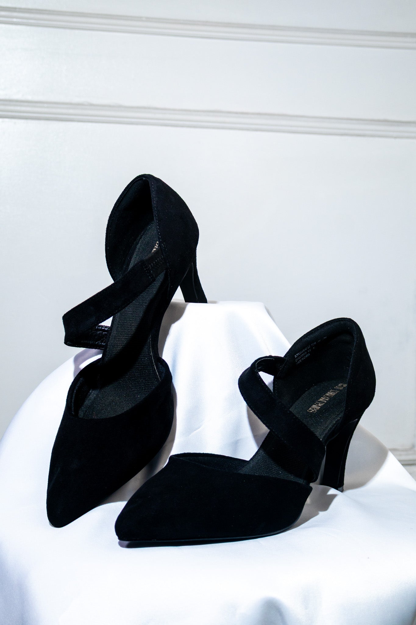 Black Suede Pointed-Toe Heels