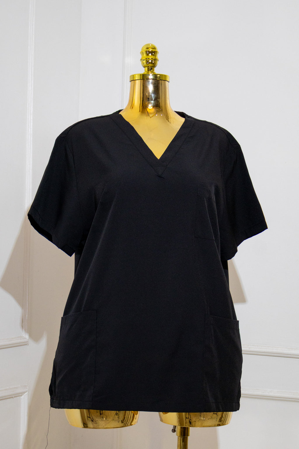 Black V-Neck Scrub Top