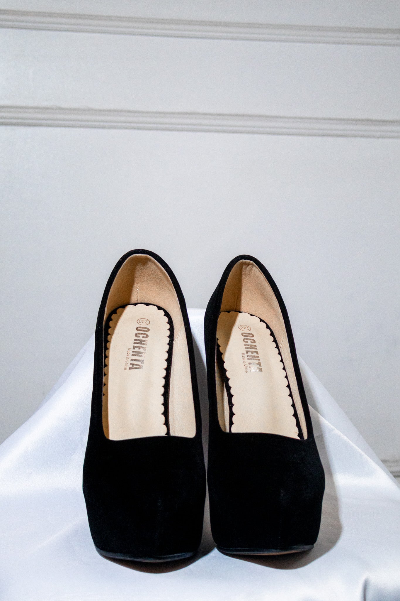 Black Velvet Platform Pumps