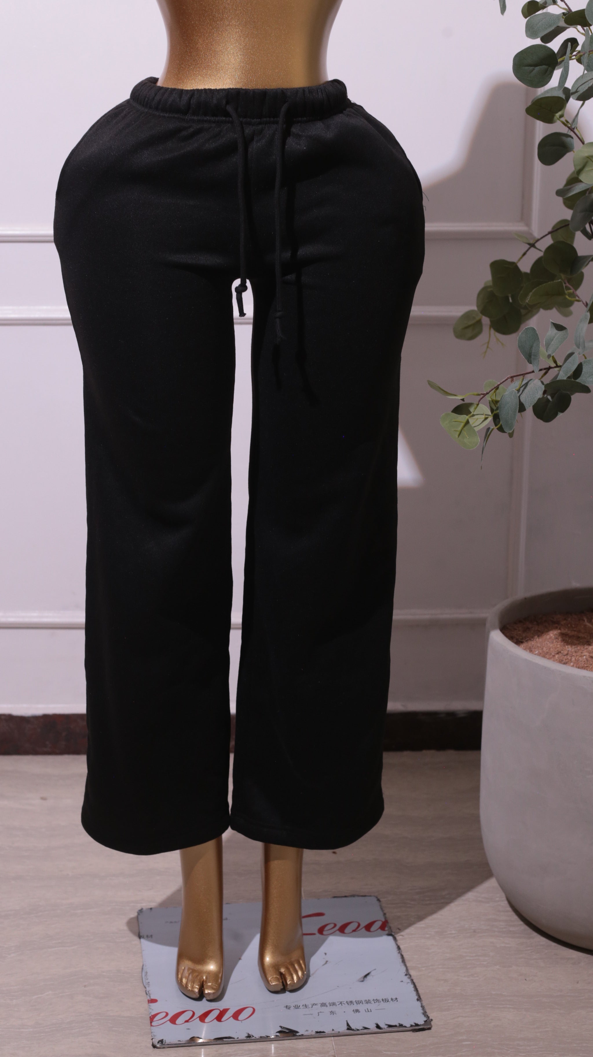 Black Wide-Leg Sweatpants