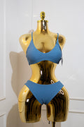 Blue Bralette Bikini Set