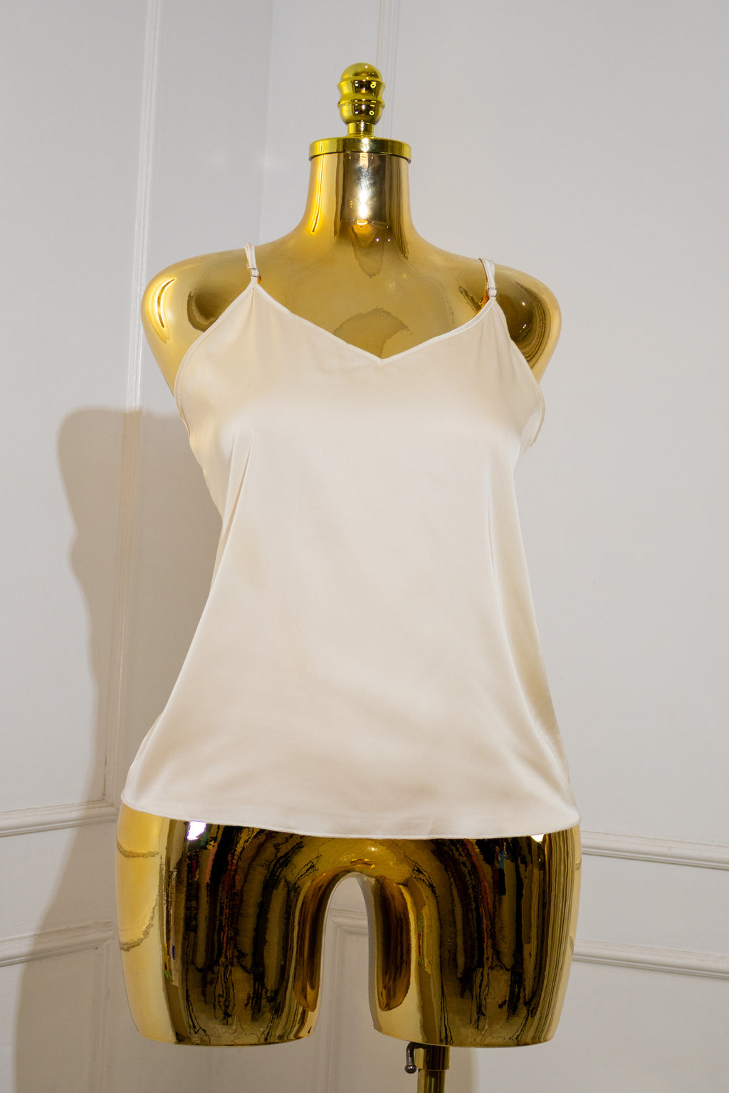 Blue Double-Layered V-Neck Tank Top