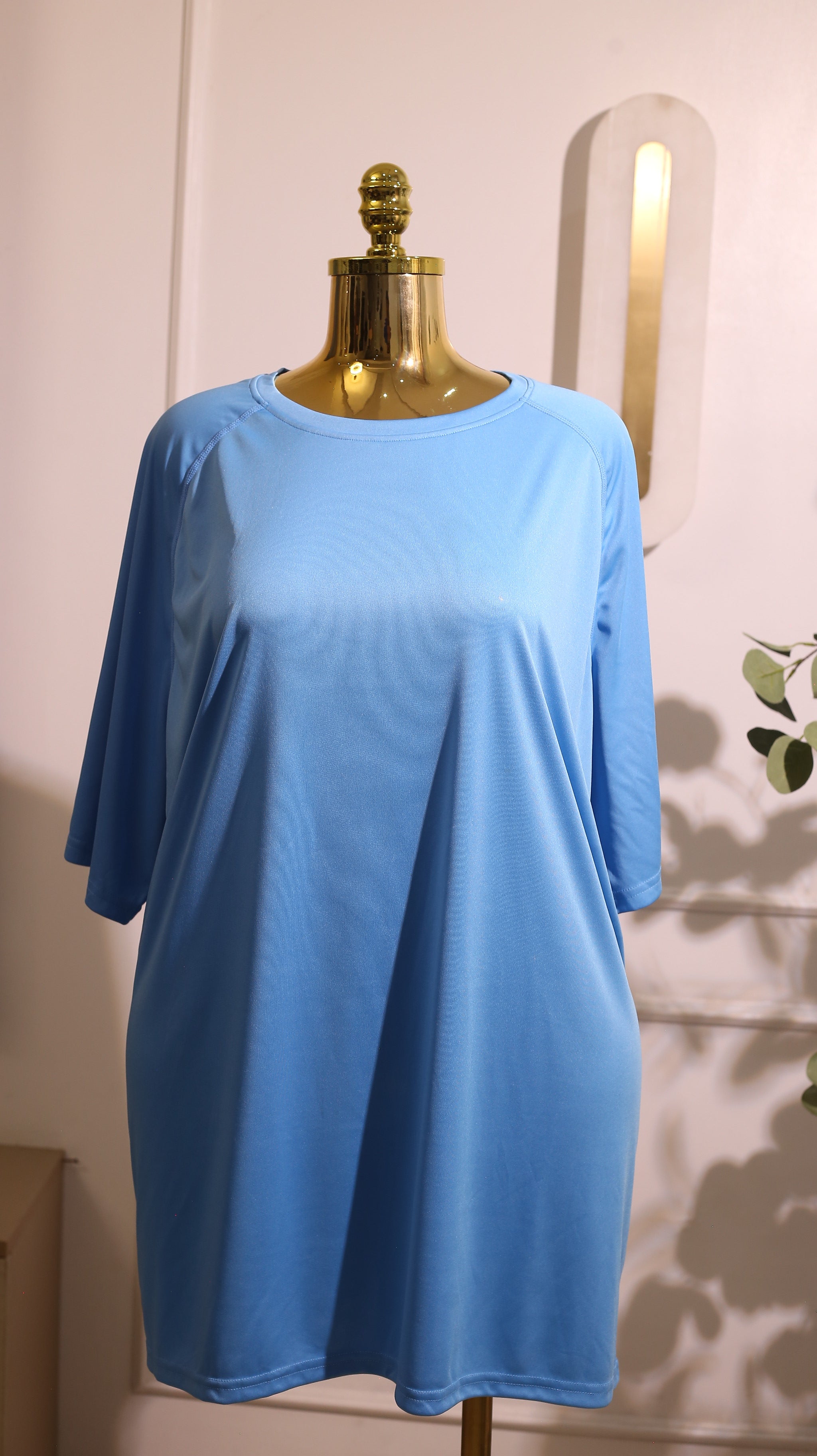 Blue Relaxed T?Shirt Dress (Medium)