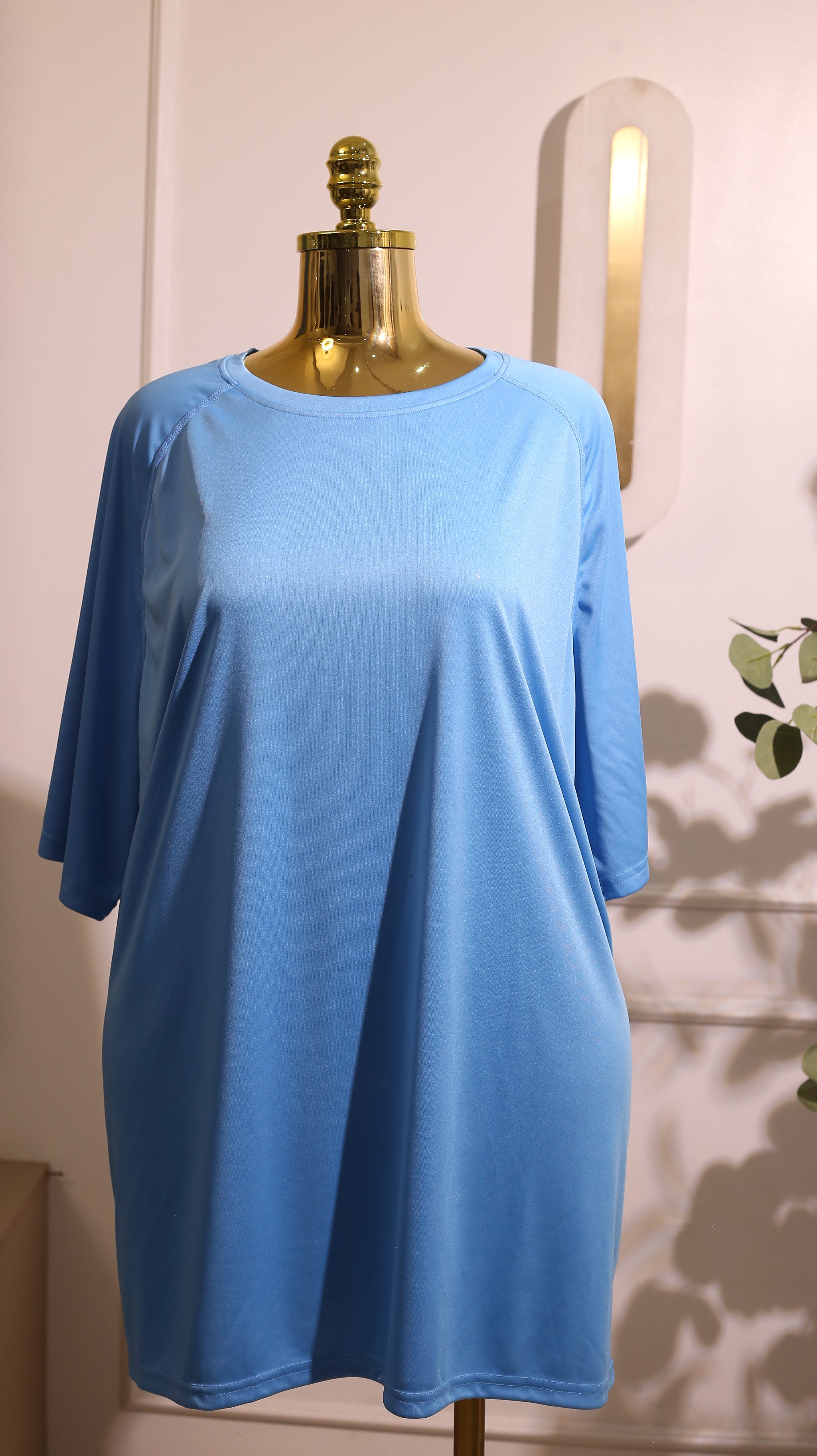Blue Relaxed T?Shirt Dress (Medium)