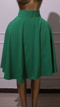 Bright Green Curled Midi Skirt