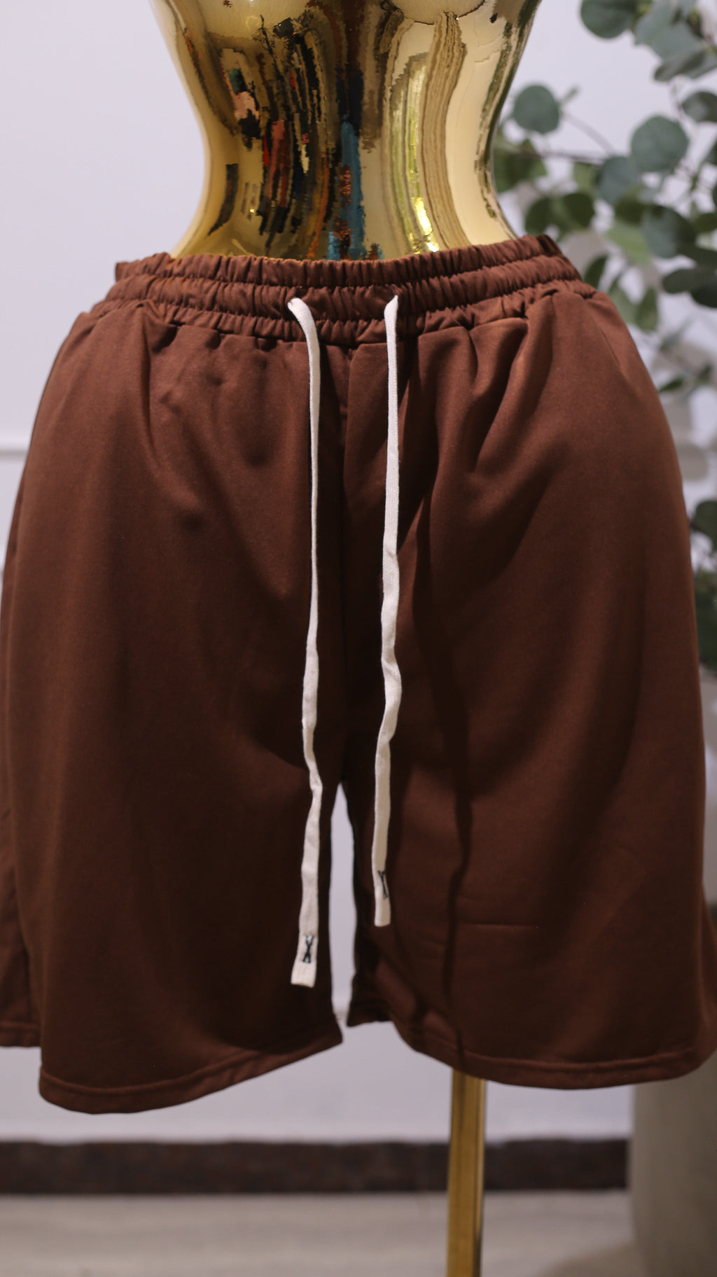 Brown Drawstring Shorts