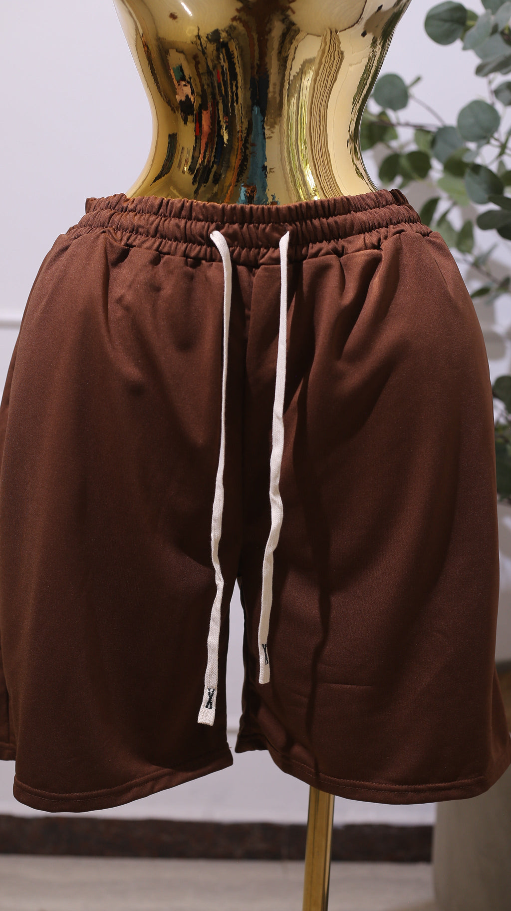 Brown Drawstring Shorts