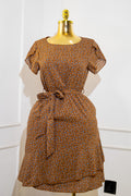 Brown Floral Boho Mini Dress