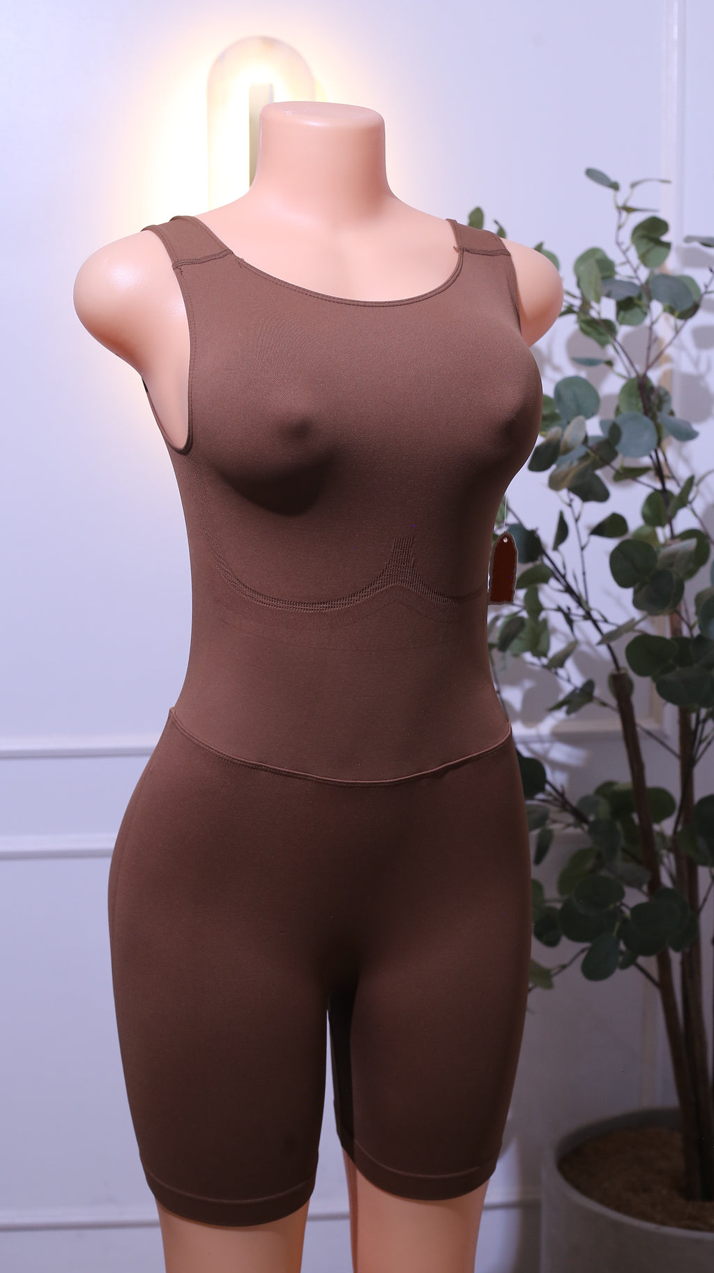 Brown Seamless Shapewear Bodysuit