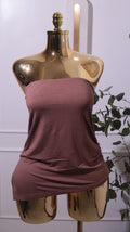 Brown Strapless Tube Dress