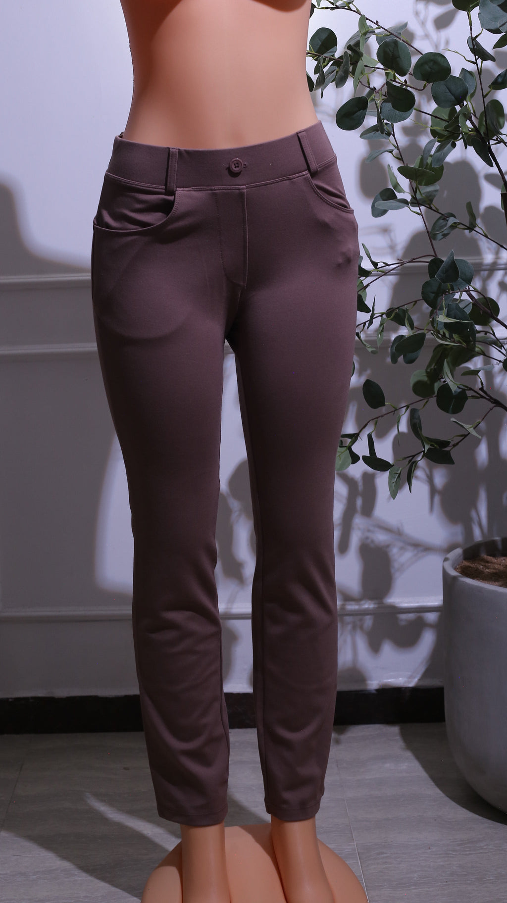 Brown Stretch Yoga Pants