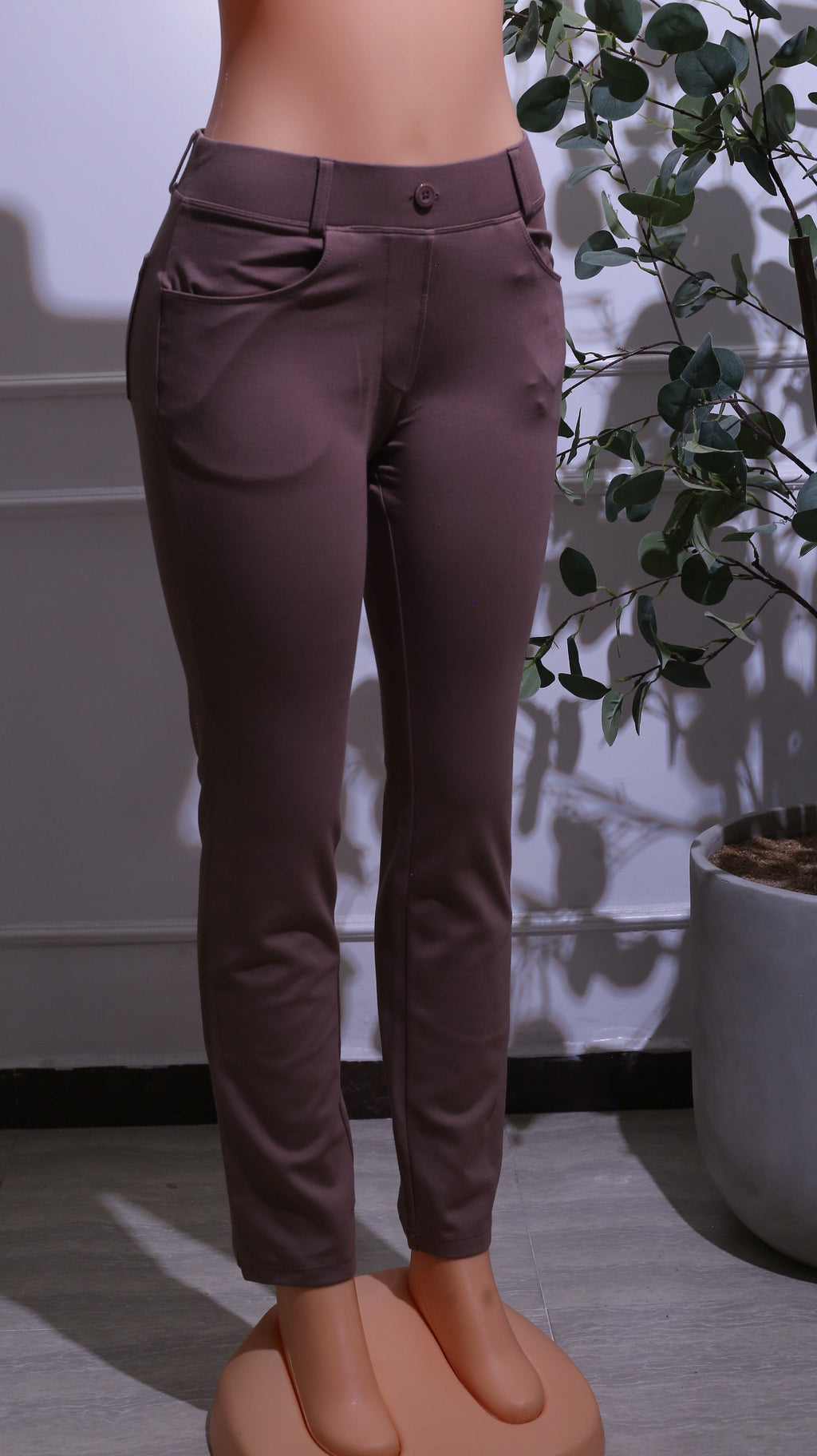 Brown Stretch Pants