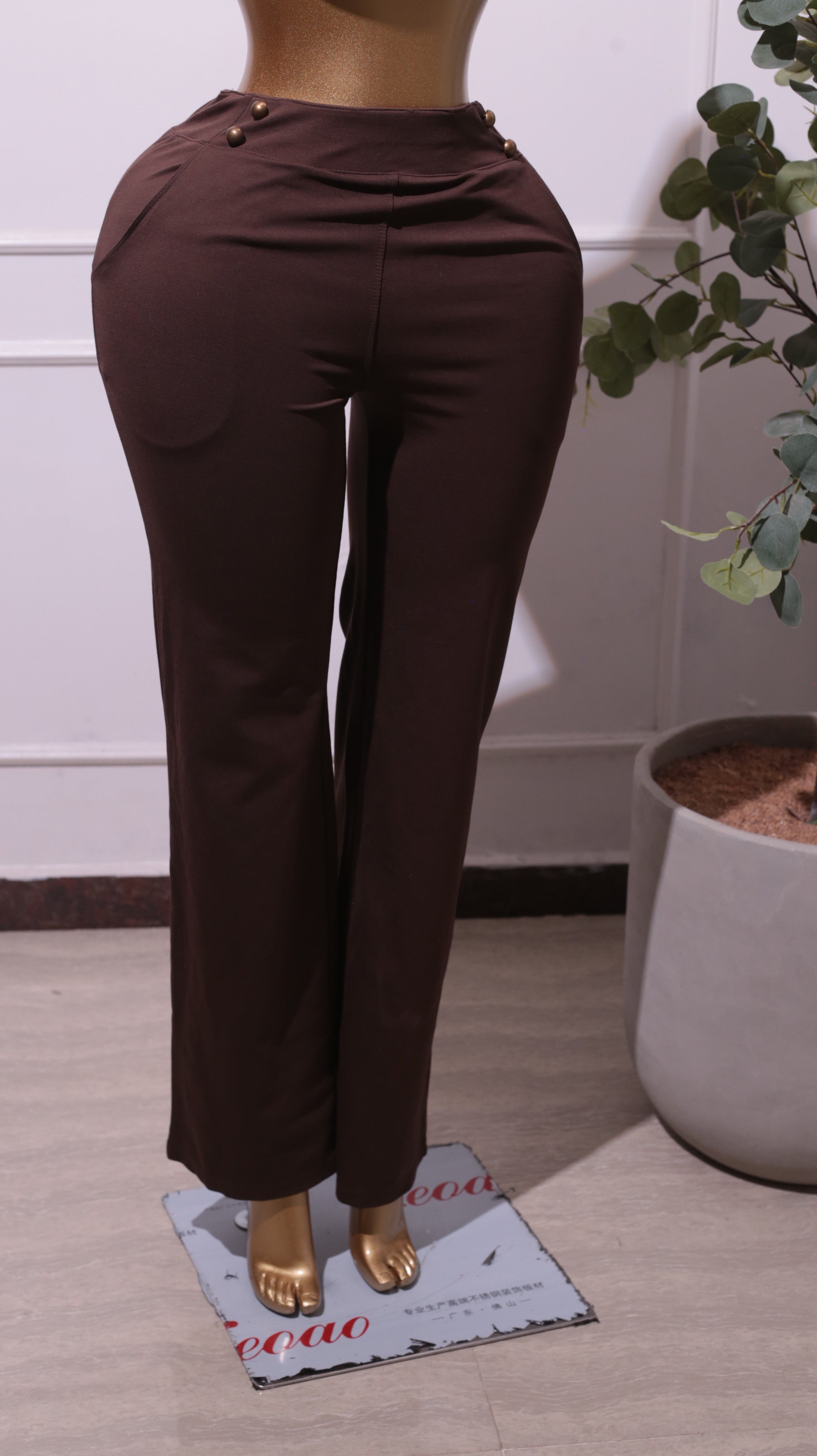 Brown Wide-Leg Trousers