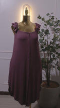 Burgundy Ruffle Strap Gown