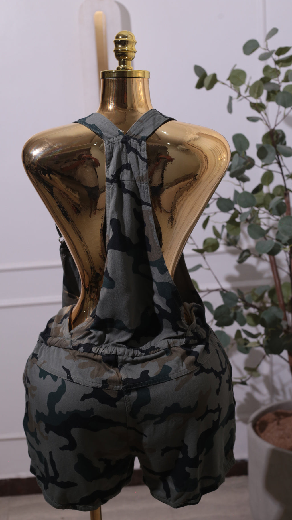 Camouflage Bib Overall Romper