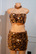 Copper Sequin Two Piece Set