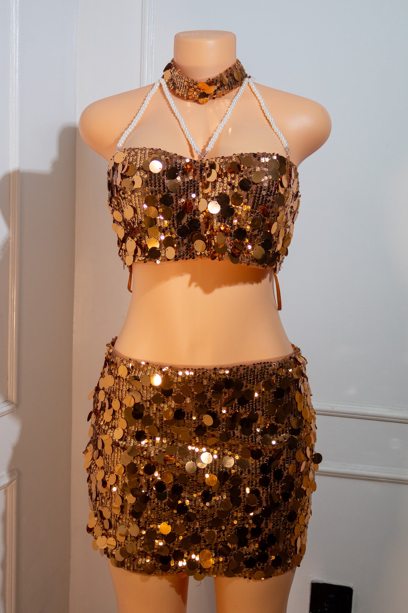 Copper Sequin Two Piece Set