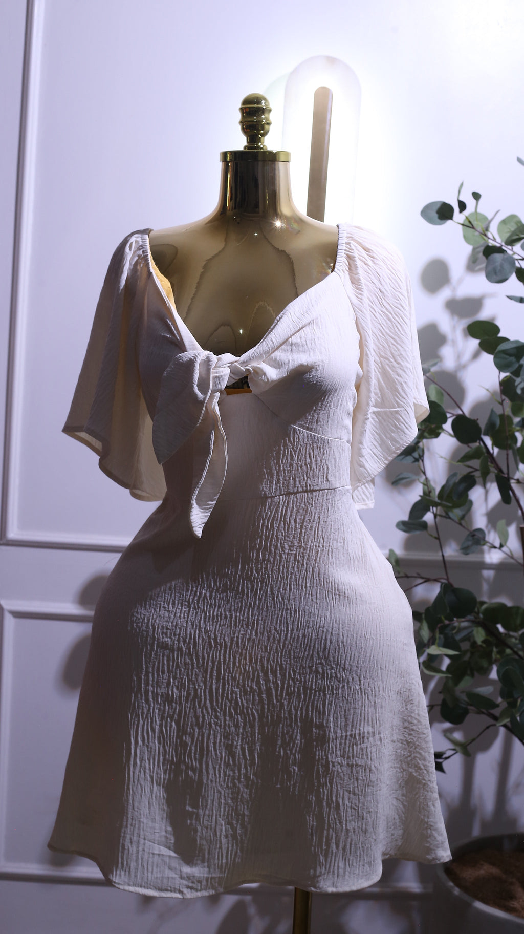 Cream A-Line Mini Dress