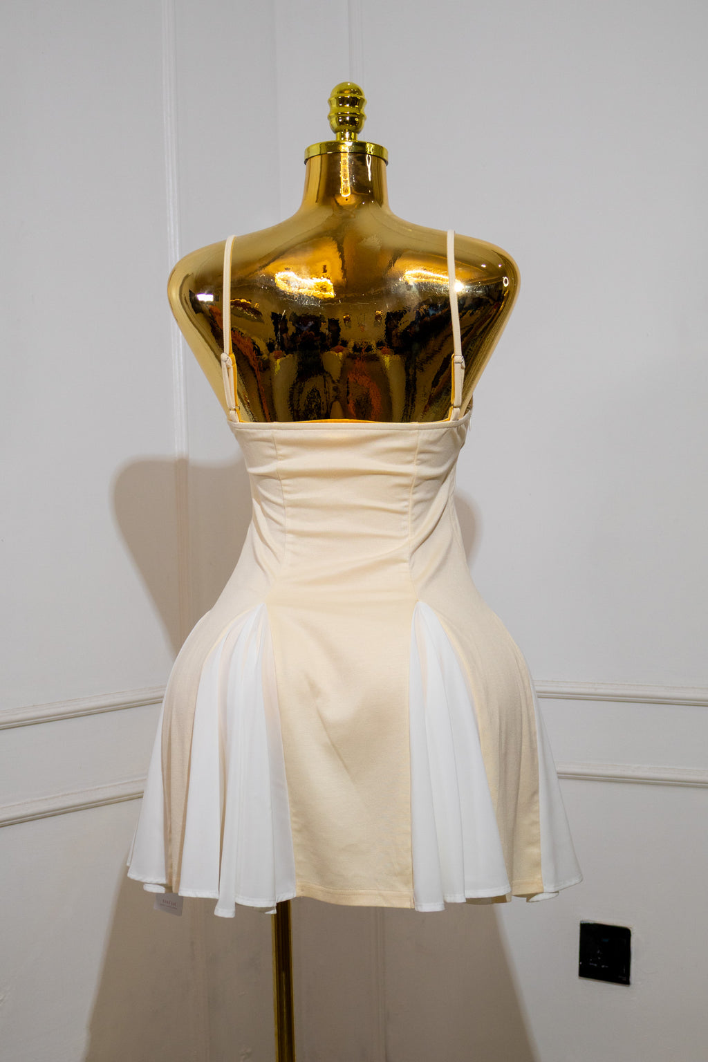 Cream Contrast Slip Mini Dress