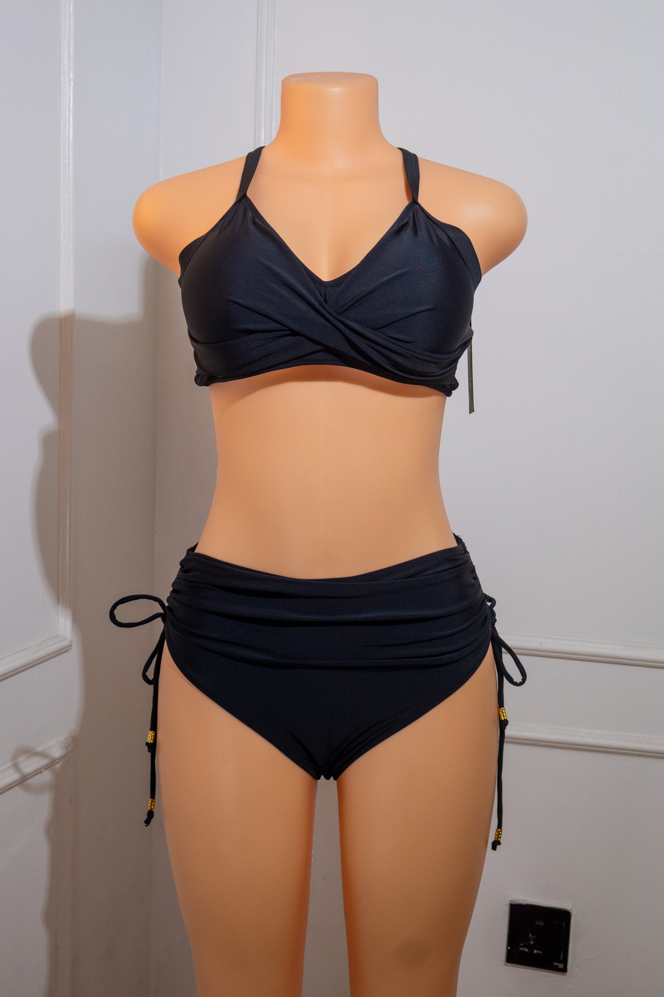 Cross-Front Halter Bikini Set