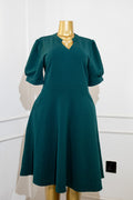 Deep Green V-Neck Dress