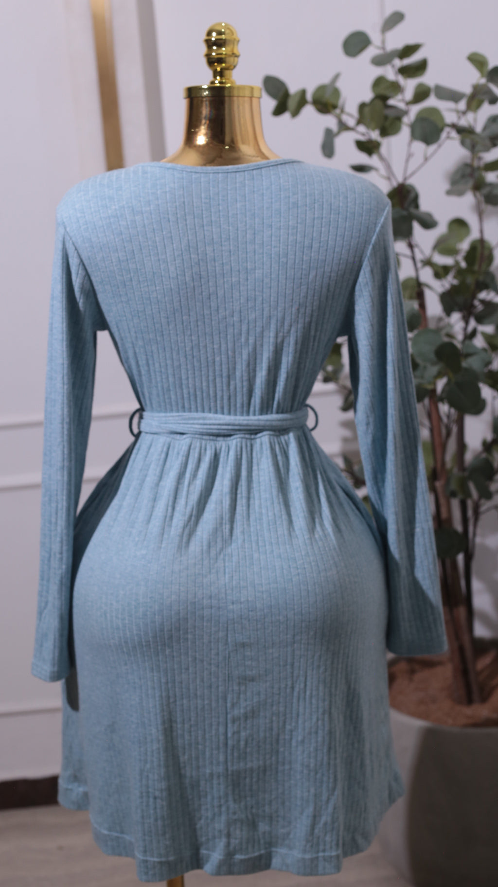 Dolphin Blue Jersey Maxi Dress