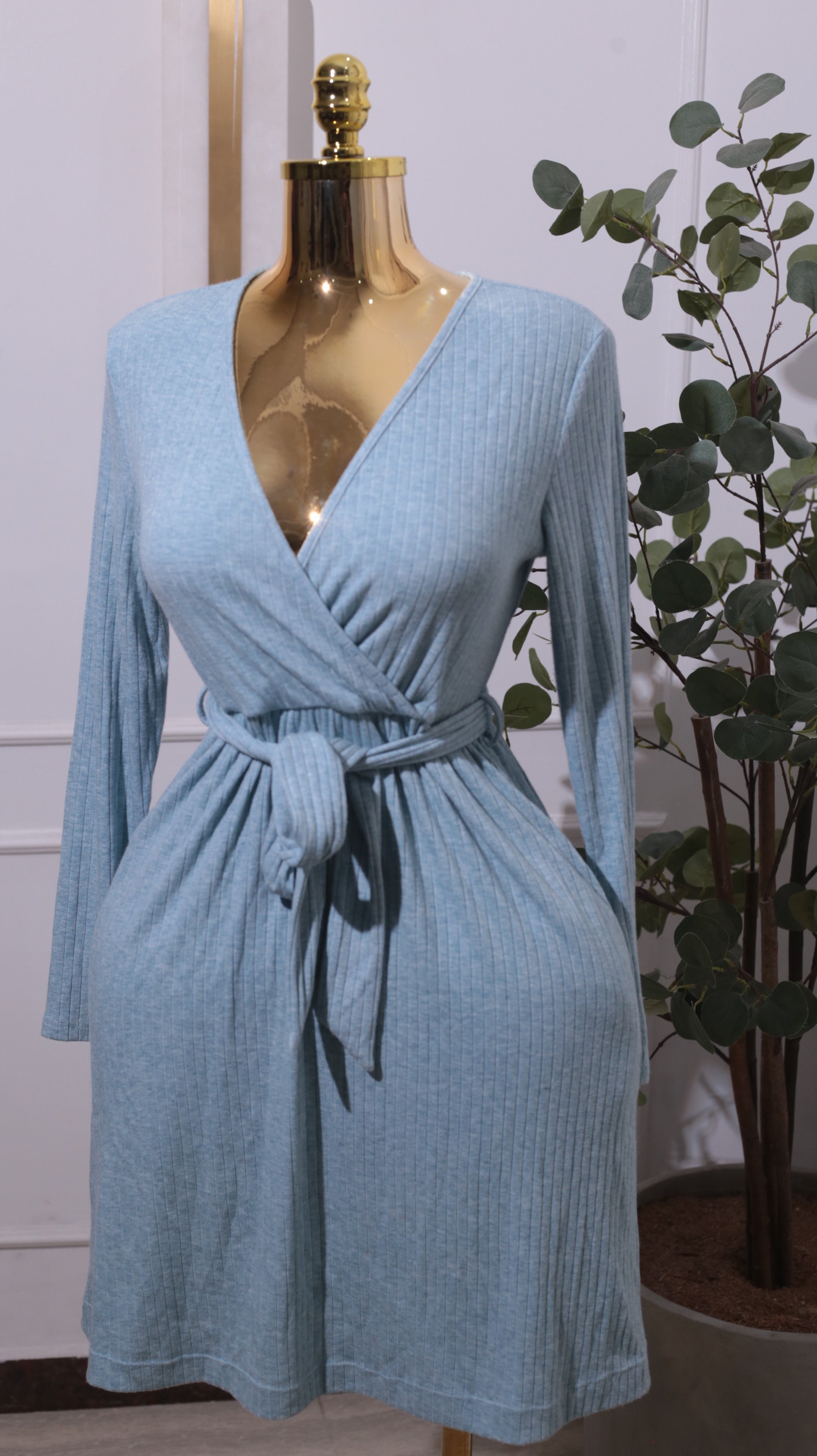 Dolphin Blue Jersey Maxi Dress