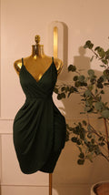 Emerald Green Satin Wrap Maxi Dress – Large