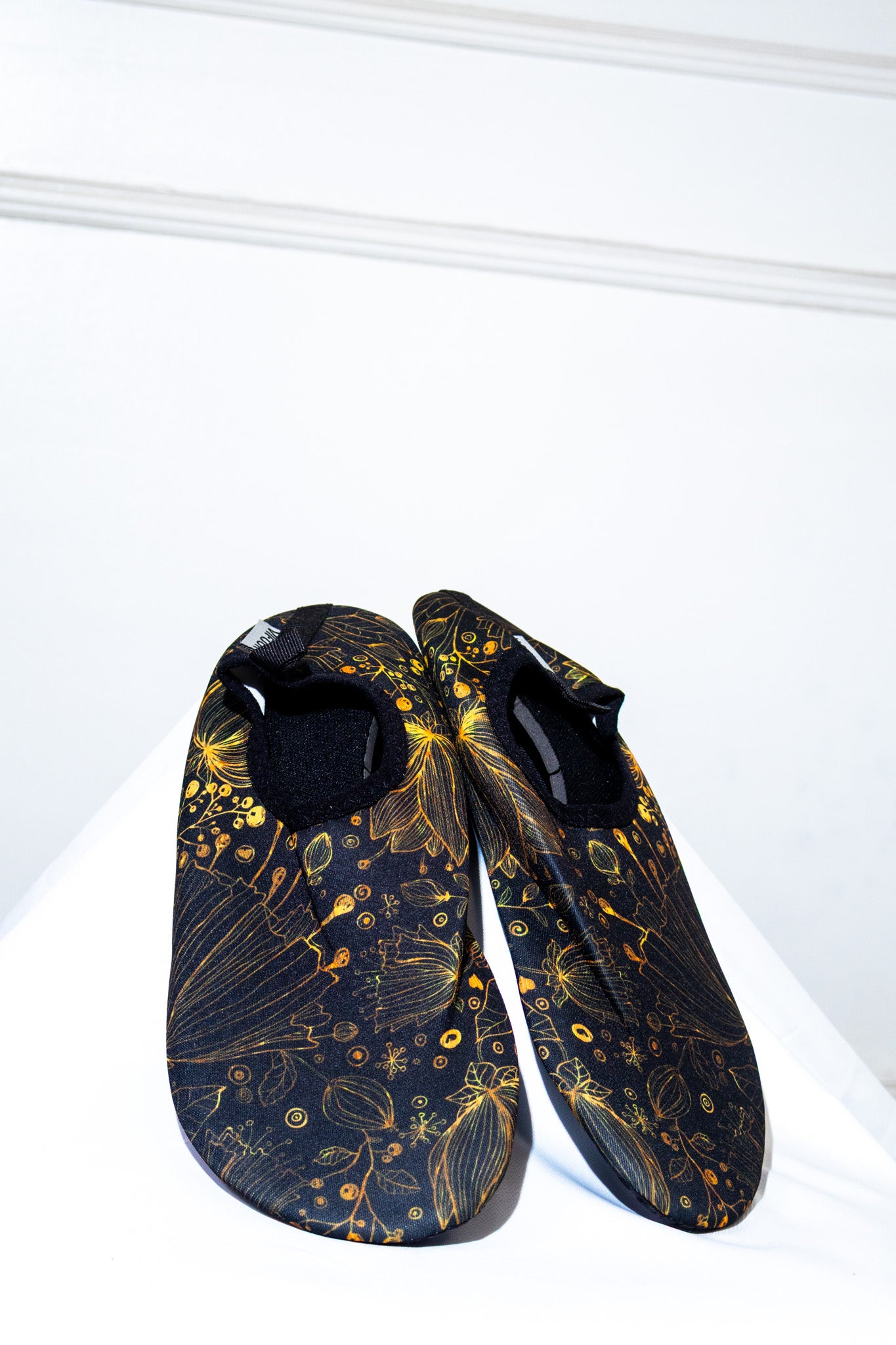 Gold Floral Aqua Shoes