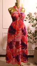 Grace Karin Floral Print Halter Neck Maxi Dress
