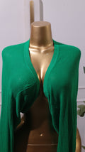 Green Cropped Knit Cardigan