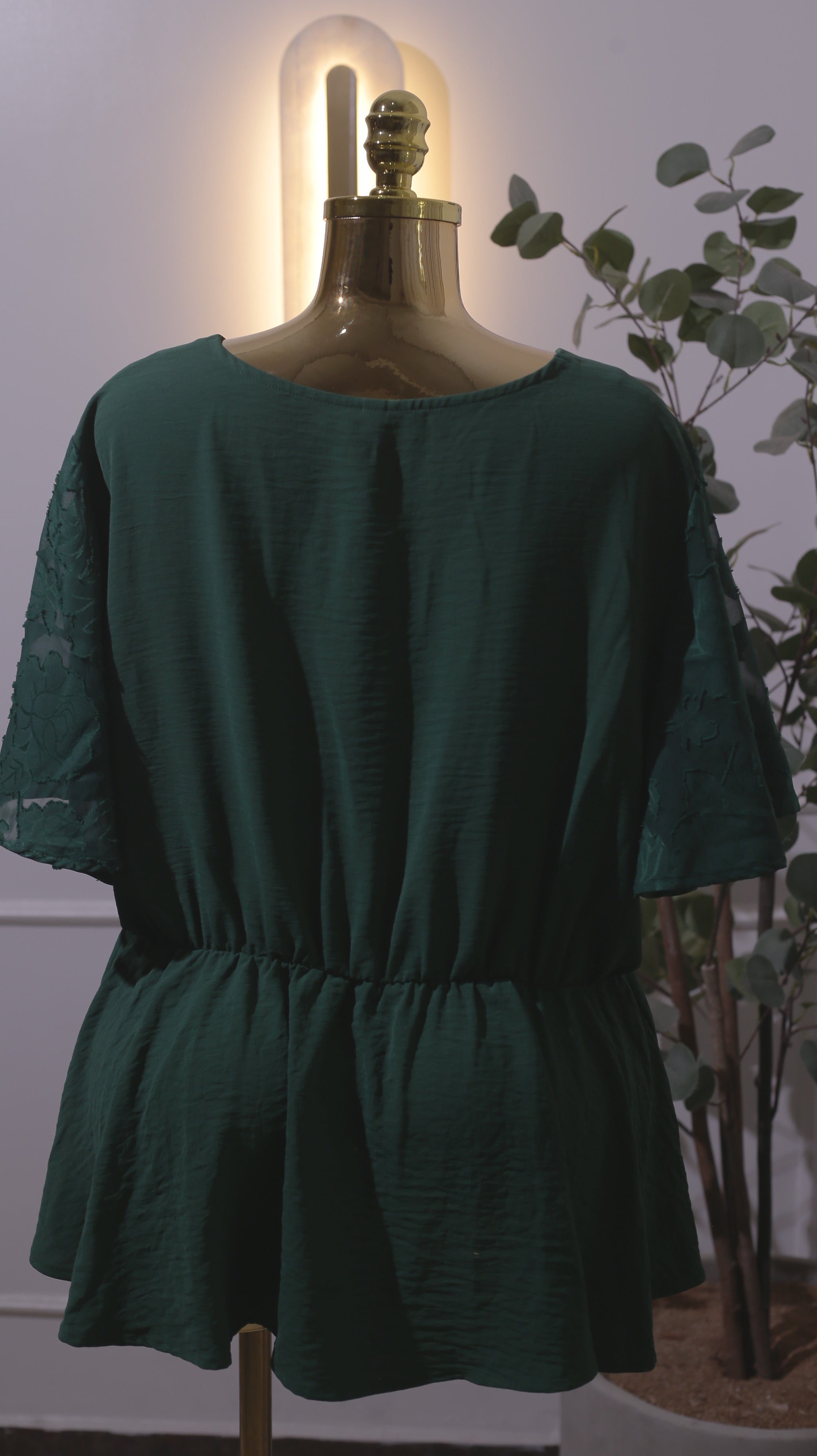 Green Peplum Top