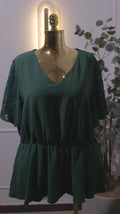 Green Peplum Top