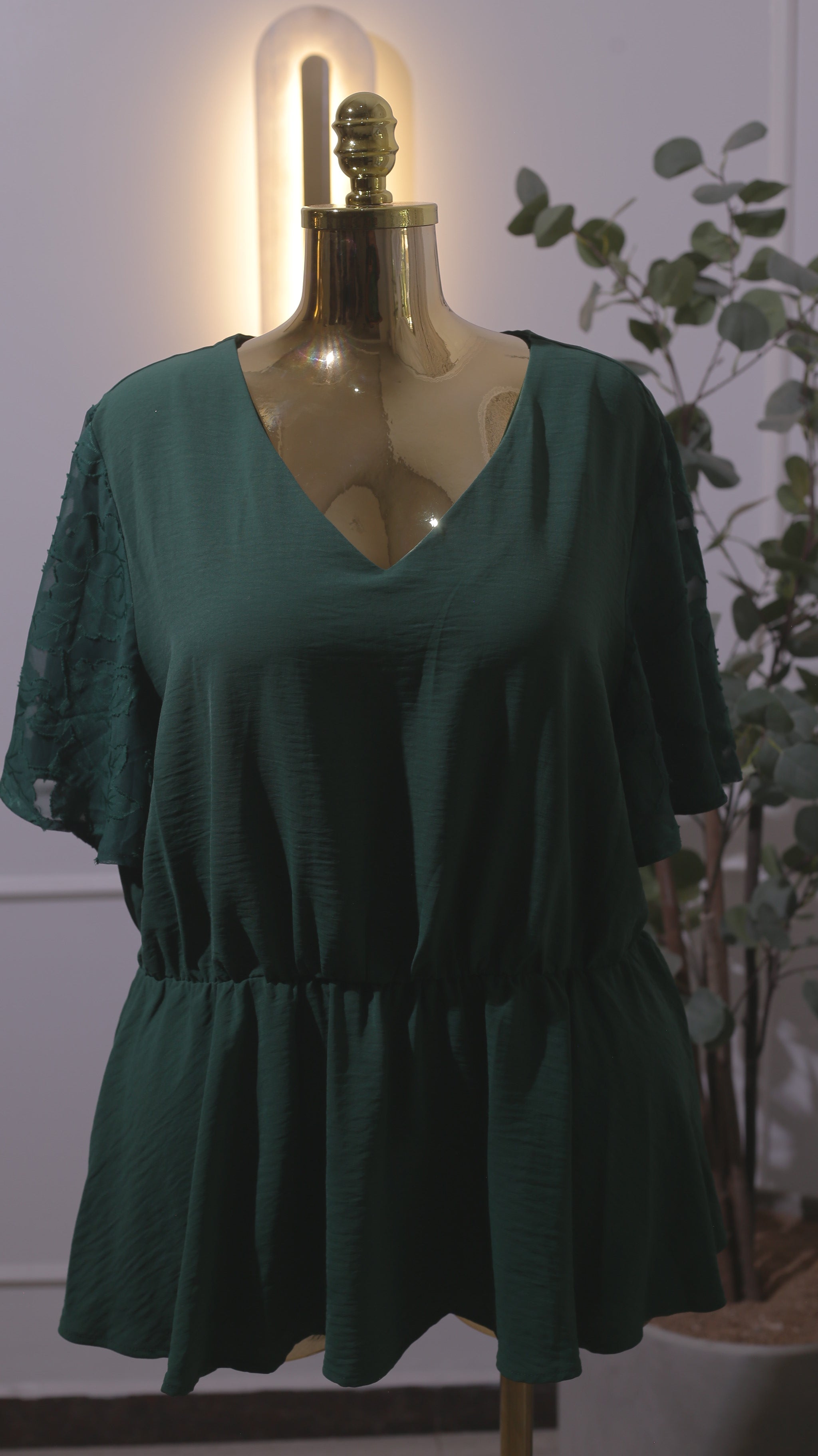 Green Peplum Top
