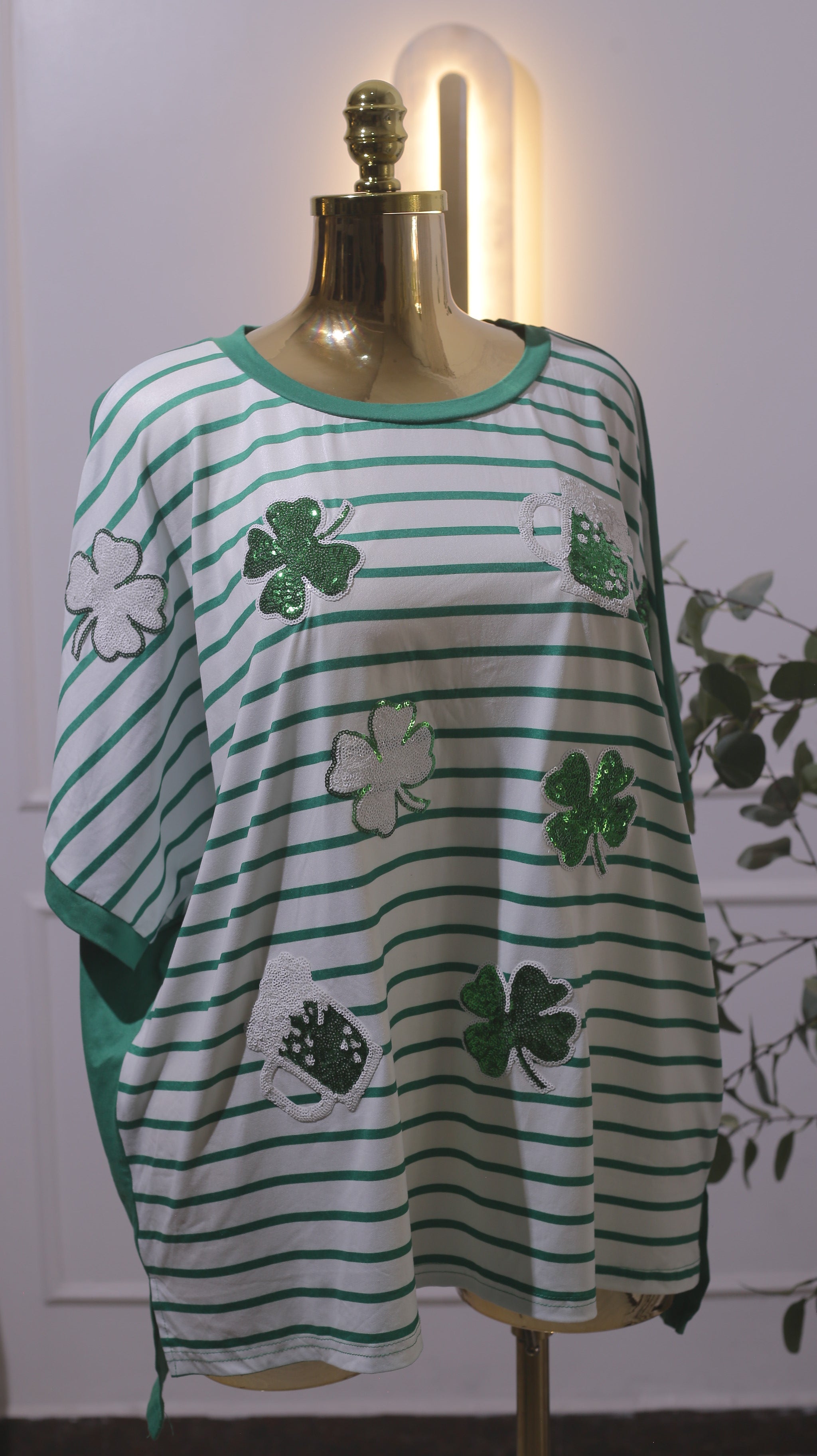Green Shamrock Stripe T-Shirt