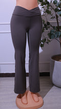 Grey flare ribbed Mini-Flare Pants