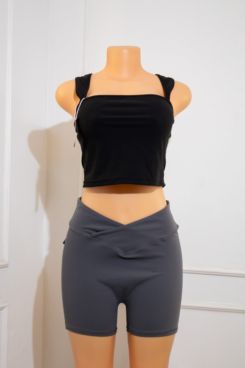 Grey High-Rise Athletic Shorts