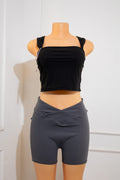 Grey High-Rise Athletic Shorts