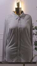 Grey Long-Sleeve Button-Down Shirt