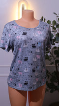 Grey Owl Print Short-Sleeve T-Shirt (Pyjama Set Piece)
