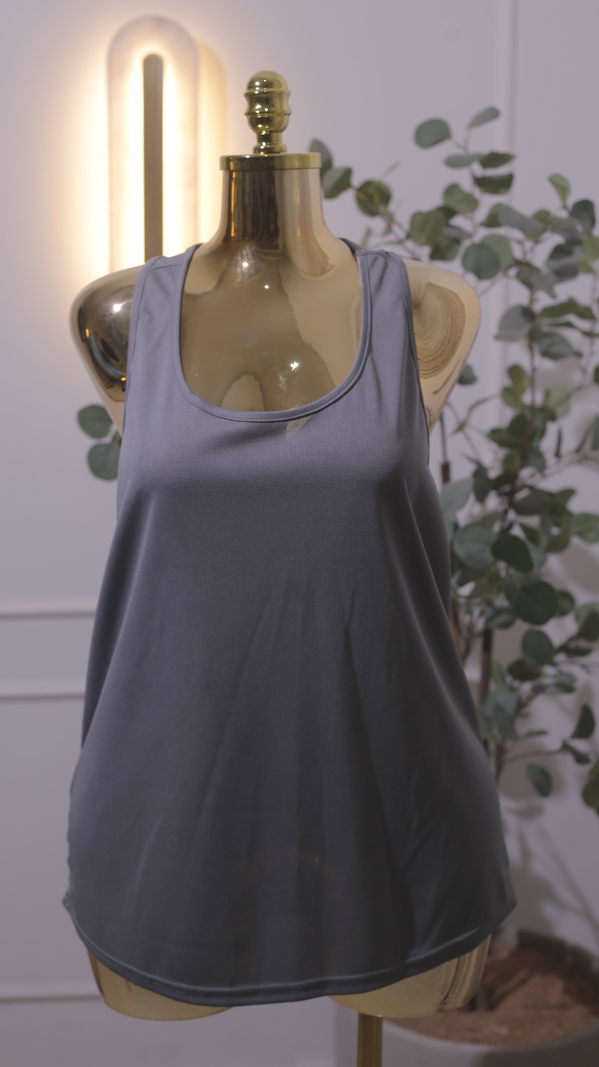 Grey Racerback Athletic Tank