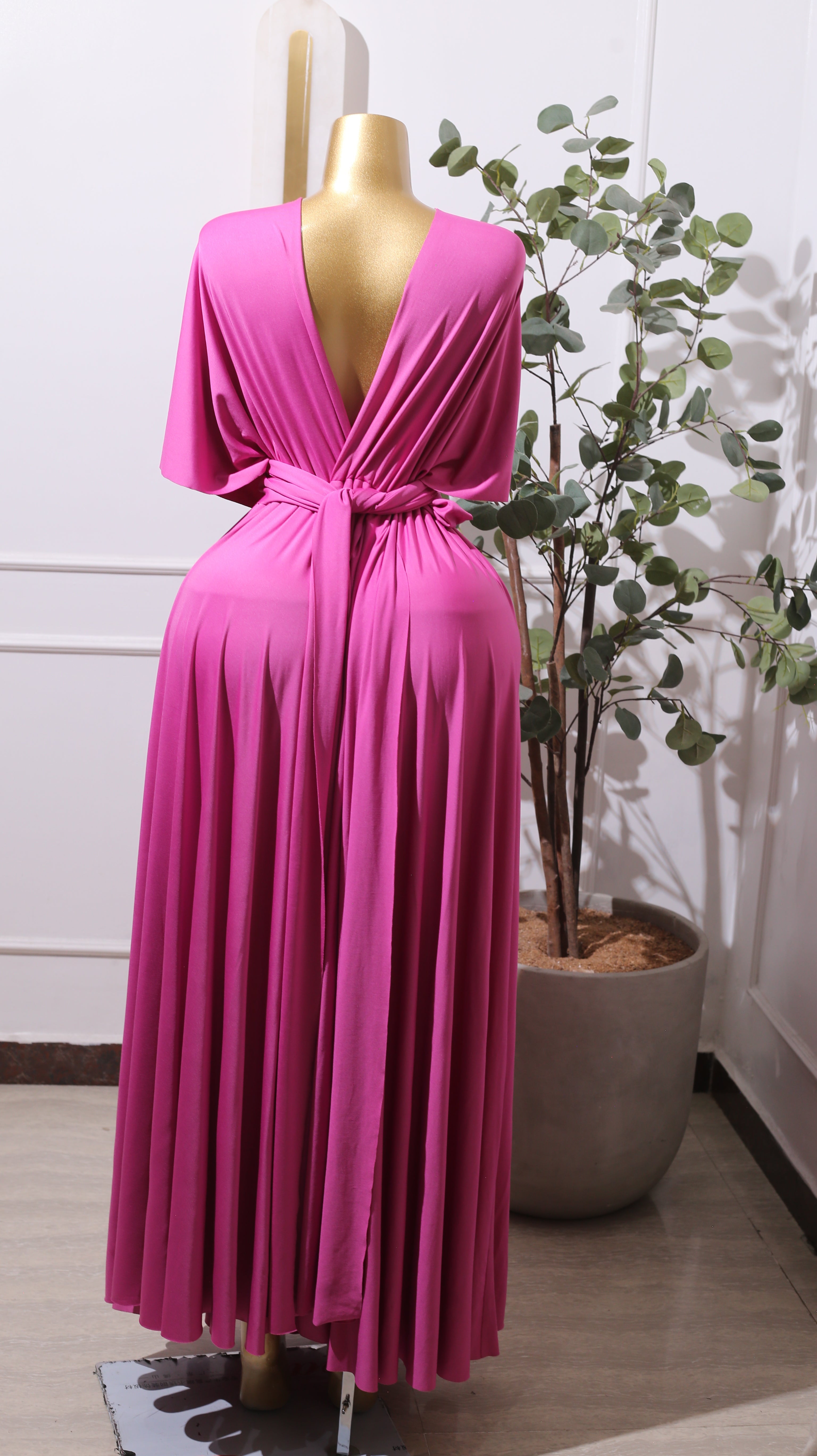 Hot Pink convertible wrap dress
