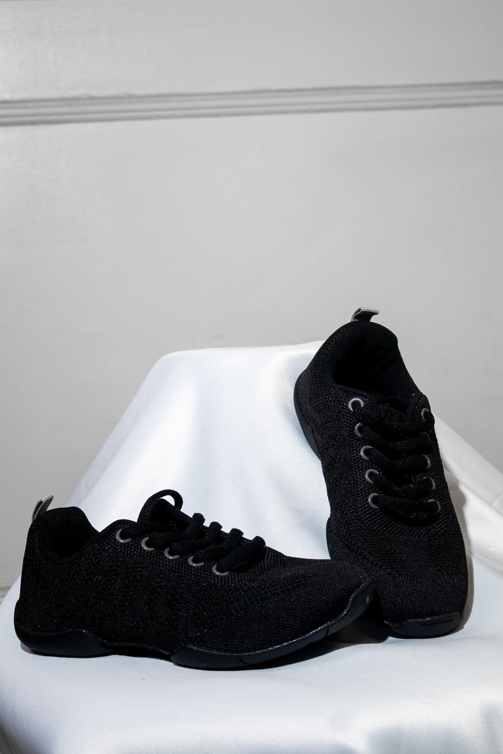 Kids Black Woven Sneakers
