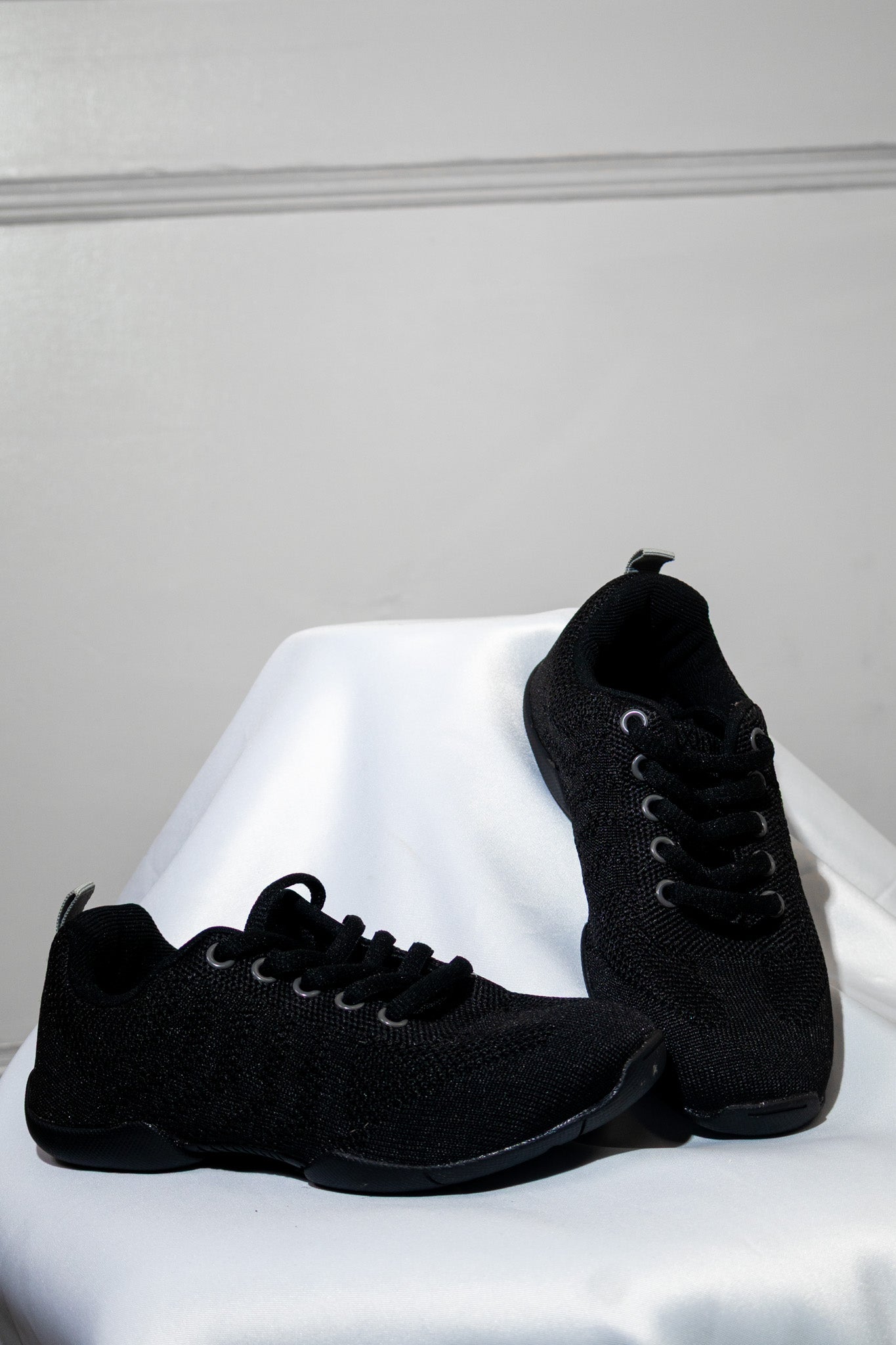 Kids Black Woven Sneakers