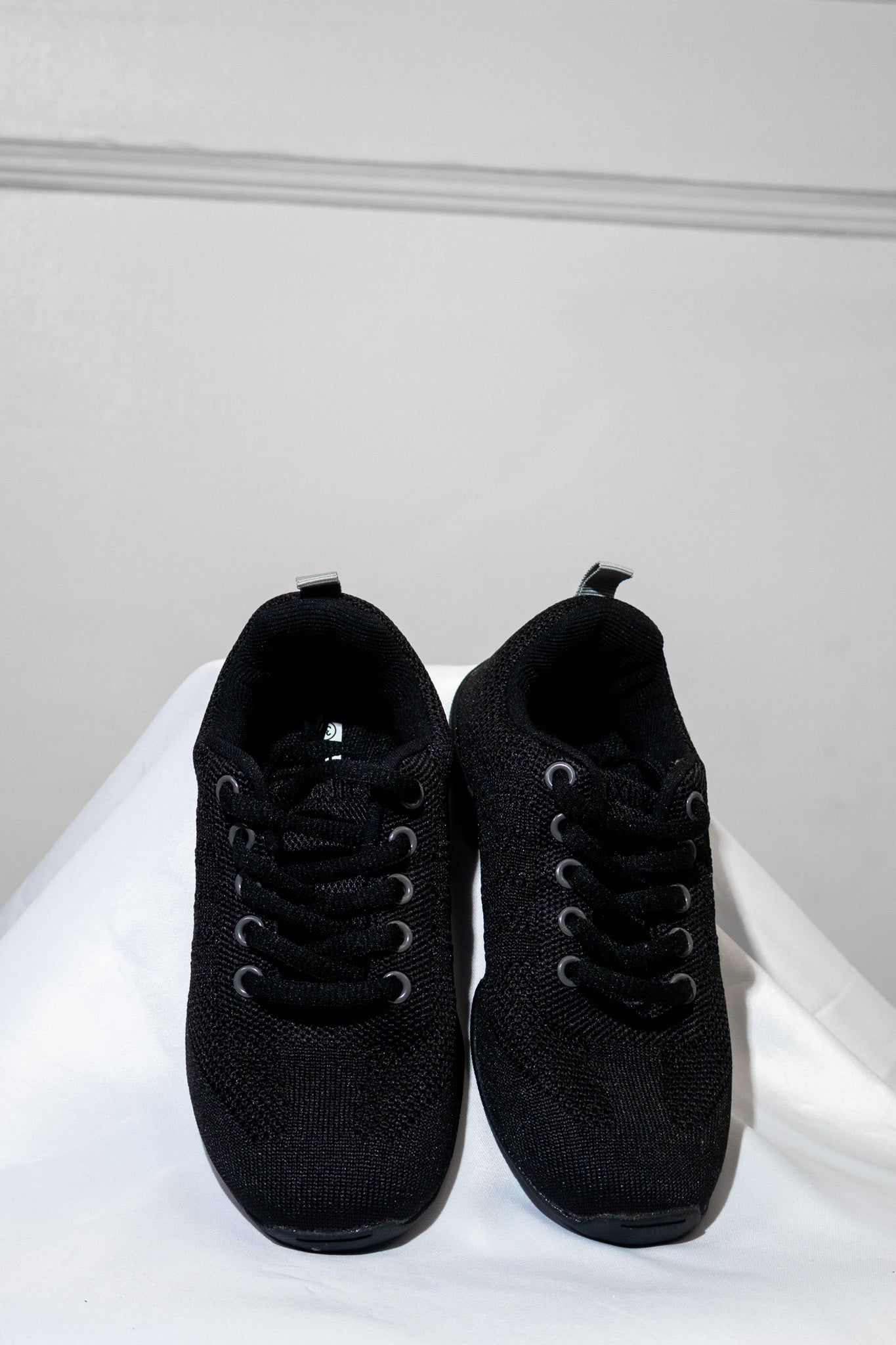 Kids Black Woven Sneakers