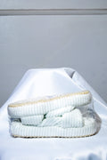 Kids White Corduroy Platform Slippers