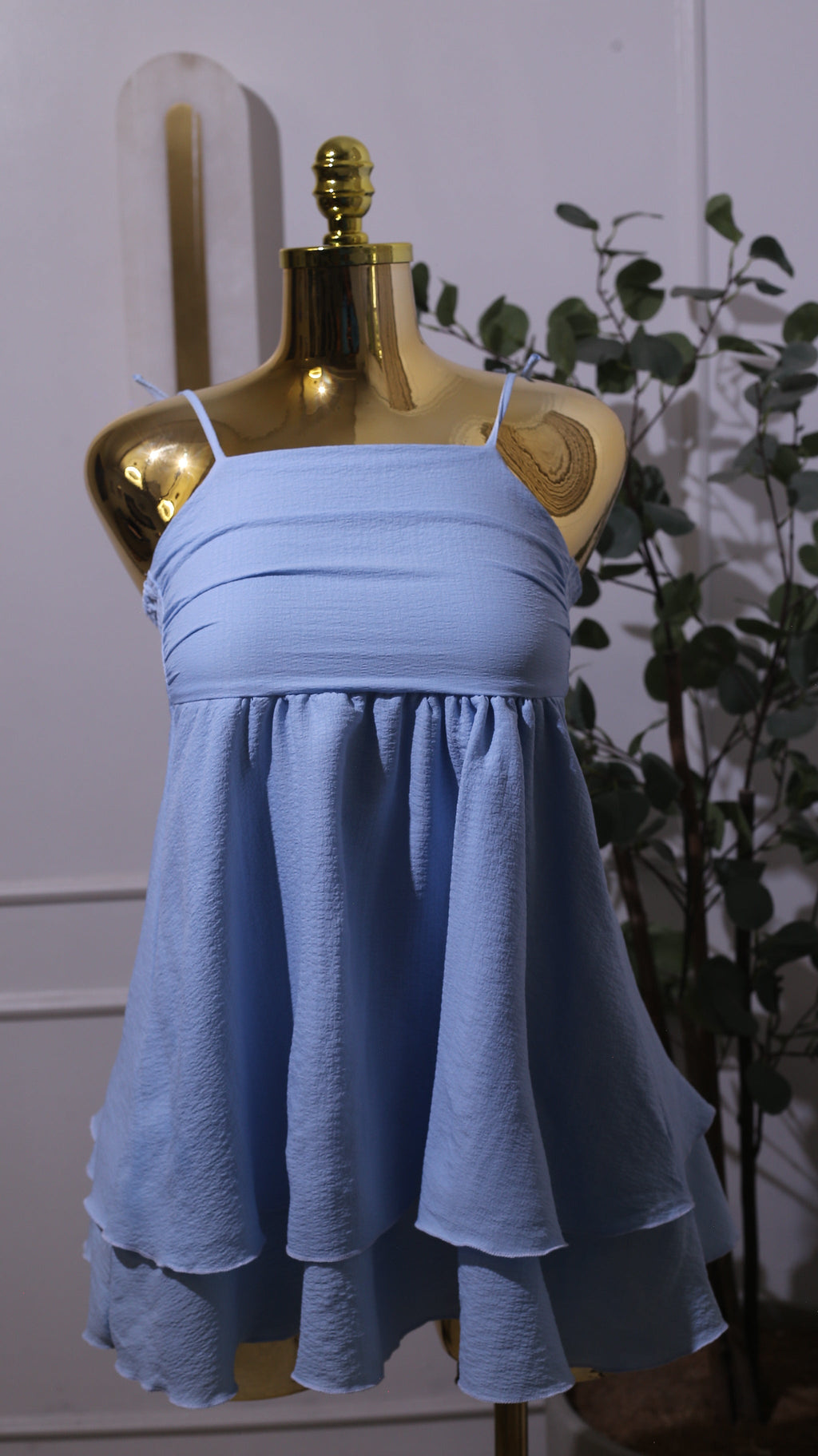Light Blue Layered Mini Dress